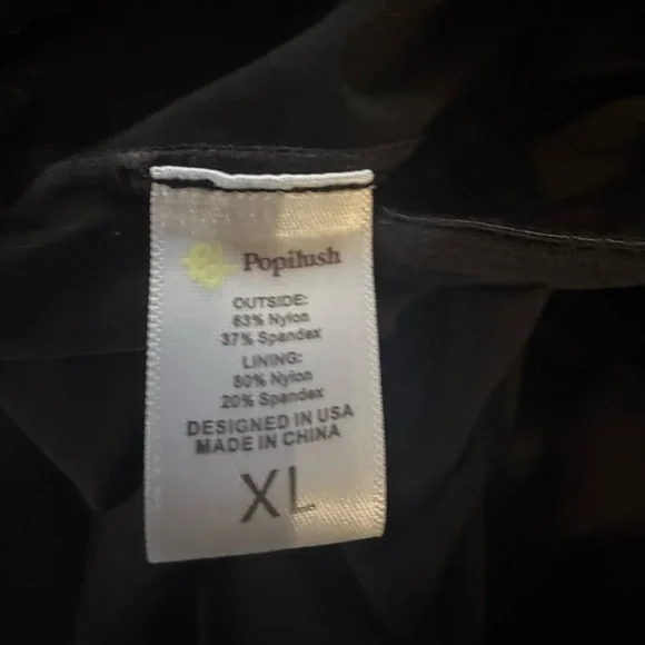 Popilush Shapewear Illusion Mesh Long Sleeve Tummy Control Bodysuit - Black (XL) - Picture 6 of 7